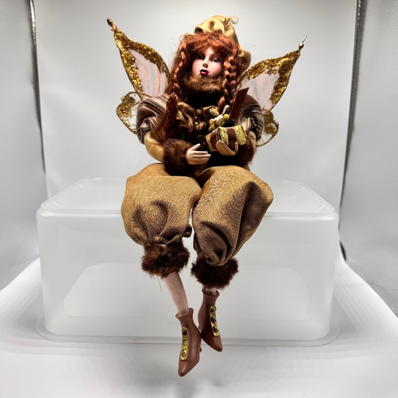 Woodland Winward Fairy Elf Doll Winged Poseable Holiday Shelf Sitter Vintage - Picture 1 of 11